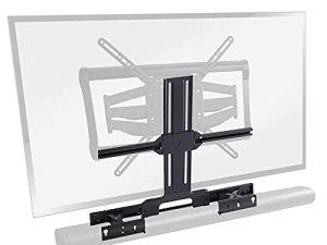 حامل تلفزيون Sanus Soundbar مصمم لسماعات Sonos Arc Sound Bar - تعديل الارتفاع والعمق لـ Dolby Atmos - التوافق العالمي مع SANUS وحوامل التلفزيون الأخرى - سهولة التجميع - OSSATM