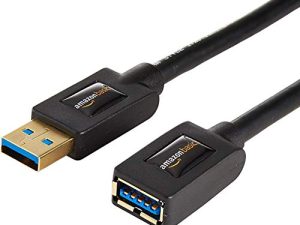 كابل تمديد USB 3.0 من أمازون أساسيات - سلك موسع من الذكور إلى الإناث - 6 أقدام (عبوتان)