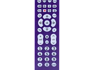 جهاز تحكم عن بعد عالمي بإضاءة خلفية GE لسامسونج ، Vizio ، LG ، Sony ، Sharp ، Roku ، Apple TV ، RCA ، Panasonic ، Smart TV ، مشغلات البث ، Blu-Ray ، DVD ، 4 أجهزة ، بنفسجي ، 45765