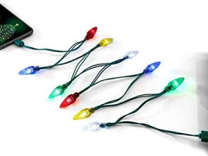 كبل USB صغير LED Christmas Light ، Fotbor USB وكابل شحن لمبة 50 بوصة 10LED متعدد الألوان متوافق مع Samsung Galaxy S7 S6 S7 Edge S5 ، Note 5 4 ، LG G4 ، HTC ، PS4 ، الكاميرا ، MP3 (متعدد الألوان)
