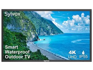 تلفزيون SYLVOX 43 بوصة خارجي ، تلفزيون ذكي مقاوم للماء 4K Ultra HD HDR مع وظيفة Bluetooth WiFi لمناطق أشعة الشمس الجزئية