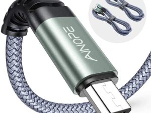 2-Pack Micro USB Cable [6.6ft] ، كابل شحن USB صغير يعمل بنظام Android غير قابل للكسر ، أسلاك شحن سريع AINOPE Micro USB لأجهزة Android Nylon متوافقة مع Samsung Galaxy S6 ، J7 Edge Note 5 ، Kindle
