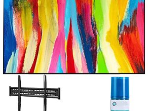 LG OLED48C2PUA 48 "4K Ultra High Definition OLED Smart TV C2P Series مع حامل تلفاز Walts Fixed-MOUNT-43-90 للتلفزيونات المتوافقة مع 43-90 بوصة ومجموعة منظف الشاشة Walts HDTV (2022)