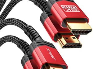 8K HDMI Cables 2.1 10FT 2-Pack JSAUX 48Gbps 8K & 4K فائقة السرعة الحبال (8K @ 60Hz 7680x4320 ، 4K @ 120Hz) eARC HDR10 HDCP 2.2 & 2.3 3D ، متوافق مع PS5 / PS4 / X-Box / Roku TV / HDTV / بلو راي / ال جي / سامسونج كيو ال اي دي