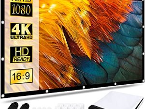 شاشة عرض 120 بوصة ، Osoeri 4K 16: 9 HD شاشة عرض أمامية خلفية مضادة للتجاعيد قابلة للطي شاشة عرض خارجية محمولة على الوجهين للسينما المنزلية والسفر في ساحة السفر