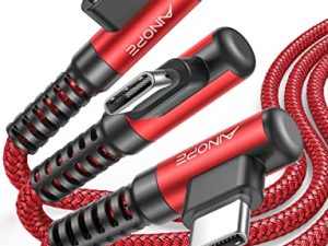 كبل AINOPE USB C إلى USB [3 عبوات 3.3ft / 6.6ft / 10ft] 3.1A USB كابل شحن سريع الزاوية اليمنى ، كابل شحن USB C مضفر من النايلون المتين متوافق مع Galaxy S21 S20 Plus ، Note 20 10 9 ، Moto