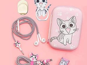 ZOSTLAND DIY حامي البيانات كابل USB شاحن خط منظم سلك سماعة الأذن متوافق مع iPhone 14 13 12 11 Pro Max XS XR X 8 Plus iPad iPod iWatch (أنماط متقدمة ، Sweet Home Cat)