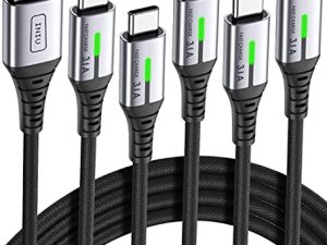 كابل INIU USB C ، [5 Pack 3.1A] QC Fast Charging USB Type C Cable ، Nylon (3.3 + 3.3 + 6.6 + 6.6 + 10ft) شاحن الهاتف USB A إلى USB C Cable for Samsung Galaxy S21 S20 S10 Plus Note 10 LG Google بكسل ون بلس