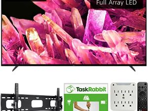 Sony XR75X90K Bravia XR 75 inch X90K 4K HDR Full Array LED Smart TV 2022 Model Bundle with TaskRabbit Installation + Deco Wall Mount + HDMI Cables + Surge Adapter