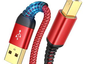 كابل طابعة USB ، 6.6FT / 2 متر سلك طابعة USB لا تمزق USB 2.0 Type A Male to B Male Scanner Cord عالي السرعة لـ HP و Canon و Dell و Epson و Lexmark و Xerox والمزيد