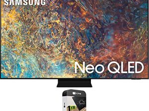 مجموعة تلفزيون سامسونج QN50QN90AAFXZA بحجم 50 بوصة نيو QLED 4K مع حزمة حماية معززة بريميوم 1 سنة CPS