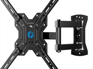 Pipishell TV Wall Mount Full Motion لمعظم أجهزة التلفاز مقاس 26-55 بوصة ، حامل تلفزيون على الحائط مع مستوى إمالة دوار مفصلي يحمل ما يصل إلى 66 رطلاً كحد أقصى VESA 400x400 مم لشاشة LED منحنية OLED 4K مسطحة