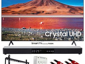 تلفزيون سامسونج UN50TU7000 50 بوصة 4K فائق الدقة LED مع مجموعة مكبرات الصوت ديكو جير